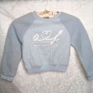 Abercrombie & Kids Powder Blue Fleece New York City Crewneck Sweatshirt Size 5/6